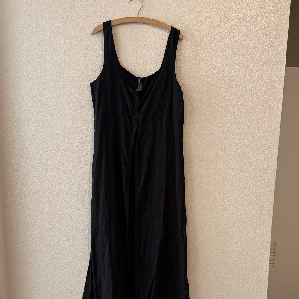 Anthropologie Black Maxi Split Hem Tank Top